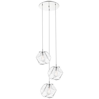 Access Lighting Boulder 3 Light Pendant in Mirrored Stainless Steel