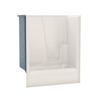 Aker GB-60 Tub Shower - Alcove One-Piece - Right-Hand Drain in Biscuit