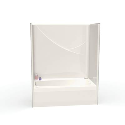 Aker FHA 6032 TS Alcove Tub Shower - Right-Hand Drain in Biscuit