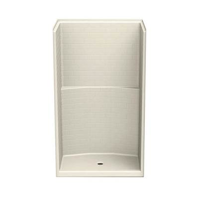 Aker 14834STT Alcove Shower - Center Drain - AcrylX™ in Bone
