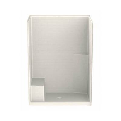 Aker 16034STTS AcrylX™ Alcove Shower - Center Drain - One-Piece in Biscuit