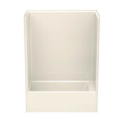 Aker 6032STT Alcove One-Piece Tub Shower - Right-Hand Drain in Bone