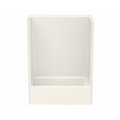 Aker 6032STTM AFR Alcove One-Piece Tub Shower - Right-Hand Drain in Biscuit