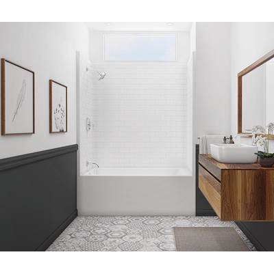 Aker 6030STT Alcove One-Piece Tub Shower - Left-Hand Drain in White