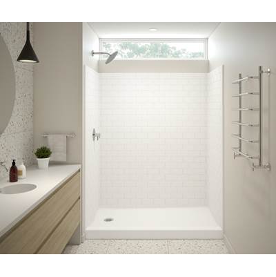 Aker 16030STT AcrylX™ Alcove Shower - Left-Hand Drain in White