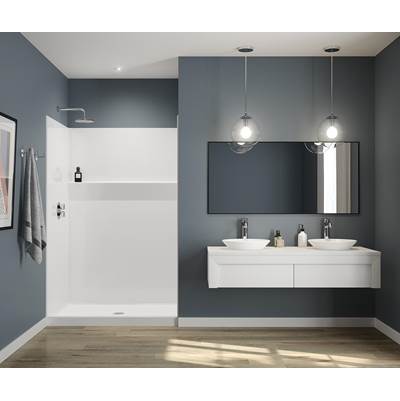 Aker FHA 5038 Alcove Shower - Center Drain - AcrylX™ in White