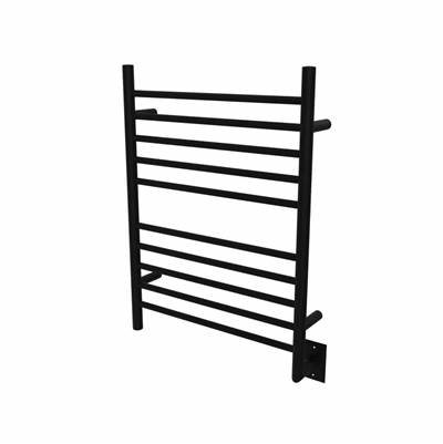 Amba Products Radiant Straight Towel Warmer - 10 Bar - Hardwired + Plug-in Combo in Matte Black
