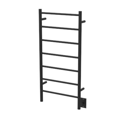 Amba Jeeves Model F Towel Drying Rack - 7 Bar - Straight - Hardwired in Matte Black
