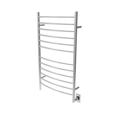 Amba Products Radiant Large Curved Towel Warmer - 12 Bar - Hardwired + Plug-in Combo in Polished