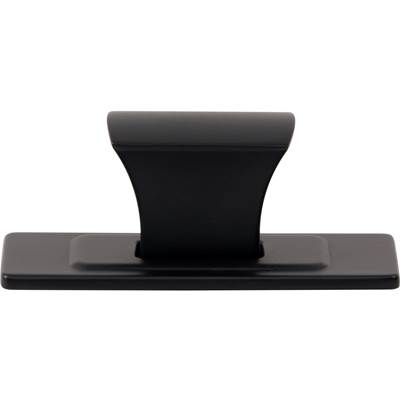 Atlas Zander Knob and Backplate - 1 1/4 Inch in Matte Black