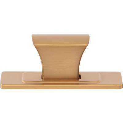 Atlas Zander Knob and Backplate - 1 1/4 Inch in Warm Brass