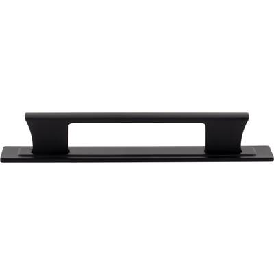 Atlas Zander Pull and Backplate - 5 1/16" C-C in Matte Black