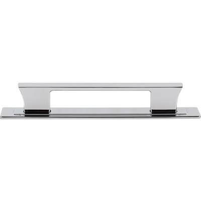 Atlas Zander Pull and Backplate - 5 1/16" C-C in Polished Chrome