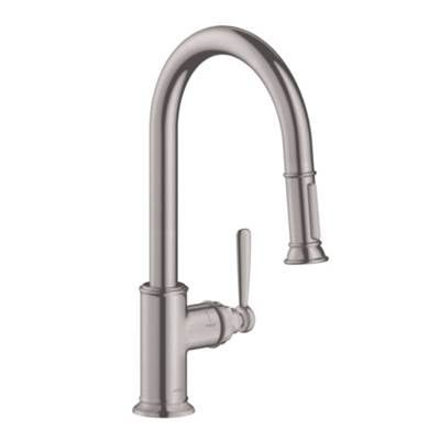 Axor Montreux Higharc Pull-Down Kitchen Faucet - 2-Spray - 1.75 GPM in Steel Optic