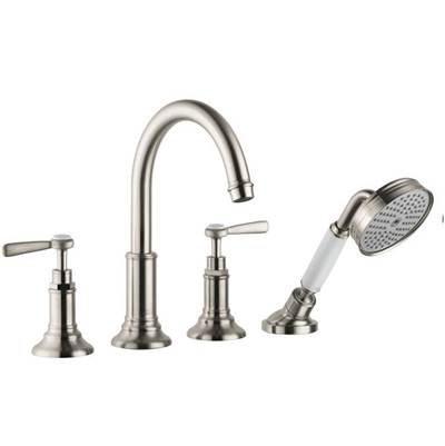 Axor Montreux 4-Hole Roman Tub Faucet - Lever Handles - 1.8 GPM with Hand Shower in Brushed Nickel