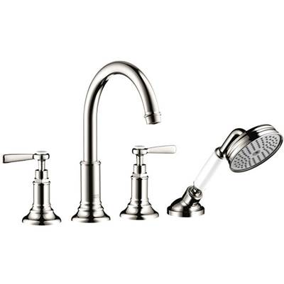 Axor Montreux 4-Hole Roman Tub Faucet - Lever Handles - 1.8 GPM with Hand Shower in Polished Nickel