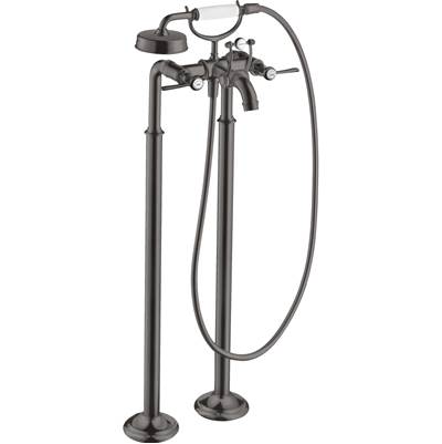 Axor Montreux 2-Handle Freestanding Tub Filler - Lever Handles - 1.8 GPM Handshower in Brushed Black Chrome