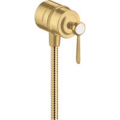 Axor Montreux Wall Outlet - Check Valves - Volume Control - Lever Handle in Brushed Gold Optic