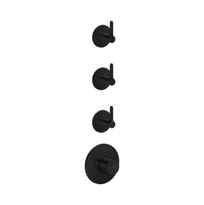 Axor One Thermostatic Module Trim - 3 Volume Controls, Lever Handle in Matte Black