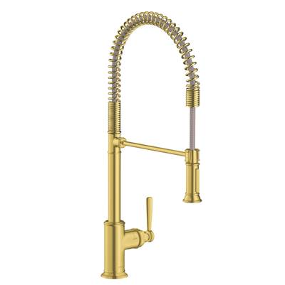 Axor Montreux Semi-Pro Kitchen Faucet - 2-Spray - 1.75 GPM in Brushed Gold Optic