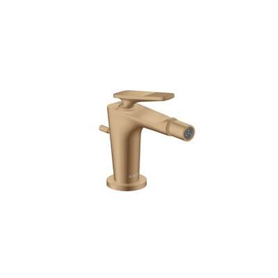 Axor Citterio C Single-Hole Bidet Faucet - Pop-up Drain - Cubic Cut in Brushed Bronze