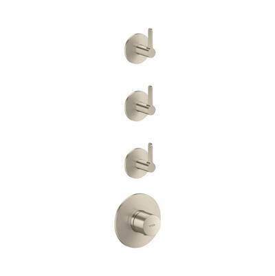 Axor One Thermostatic Module Trim - 3 Volume Controls, Lever Handle in Brushed Nickel
