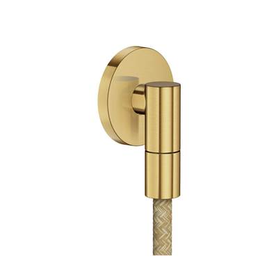Axor ShowerSolutions Wall Outlet Round with Check Valves in Brushed Gold Optic