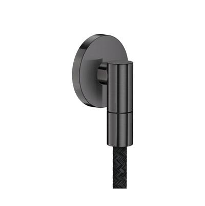 Axor ShowerSolutions Wall Outlet Round with Check Valves in Brushed Black Chrome