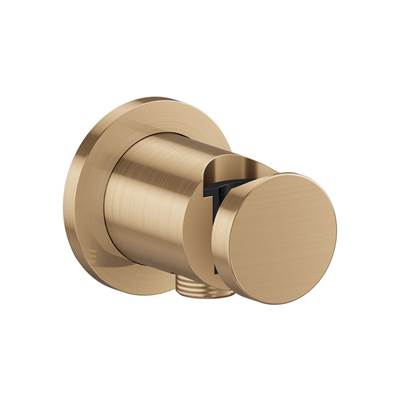 Axor One Wall Outlet with Handshower Holder, Round in Brushed Bronze