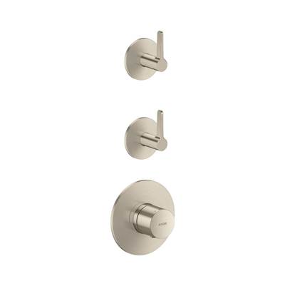 Axor One Thermostatic Module Trim - 2 Volume Controls - Lever Handle in Brushed Nickel
