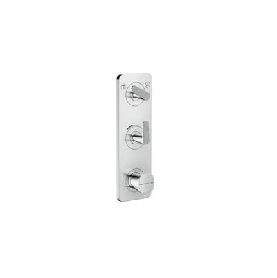 Axor Citterio C Thermostatic Module Trim - 15" x 5", 2 Functions, Cubic Cut in Chrome