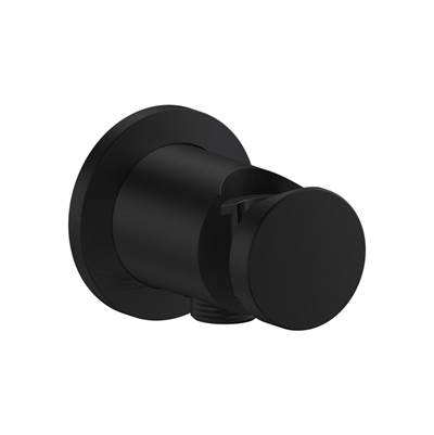 Axor One Wall Outlet with Handshower Holder, Round in Matte Black