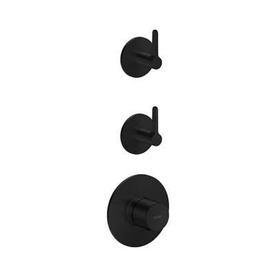 Axor One Thermostatic Module Trim - 2 Volume Controls - Lever Handle in Matte Black