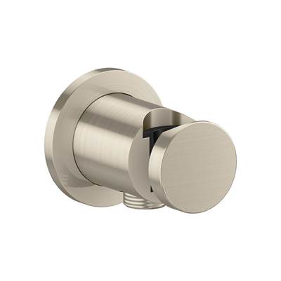 Axor One Wall Outlet with Handshower Holder, Round in Brushed Nickel