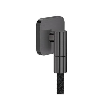 Axor ShowerSolutions Wall Outlet SoftSquare with Check Valves in Brushed Black Chrome