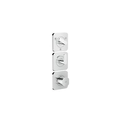 Axor Citterio C Thermostatic Module Trim - 15" x 5", 3 Functions, Cubic Cut in Chrome