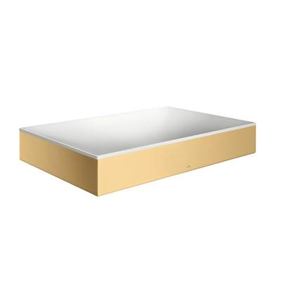 Axor Suite Sinks Square Bathroom Sink - 23 5/8" x 15 3/4" - No Overflow in Brushed Gold Optic