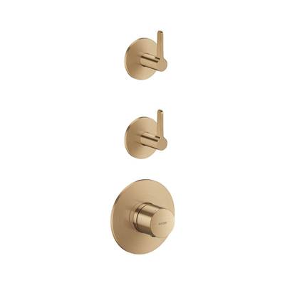 Axor One Thermostatic Module Trim - 2 Volume Controls - Lever Handle in Brushed Bronze