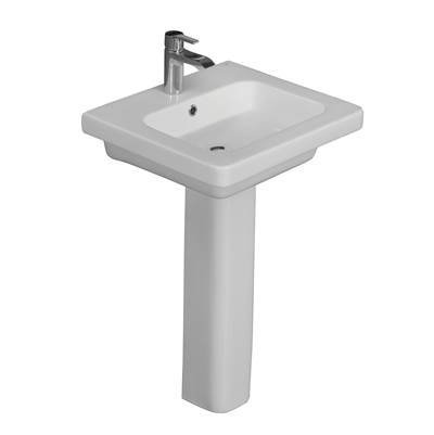 Barclay Resort 550 Pedestal Bathroom Sink - 8" Widespread in White