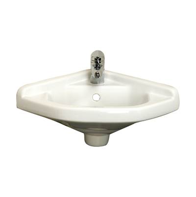 Barclay Corner Sink - 14" X 14" - 1-Hole - Includes Hangers in White