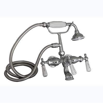 Barclay Elephant Spout Roman Tub Faucet with Hand Shower in Polished Chrome