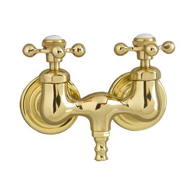 Barclay Tub Filler - Metal Cross Handles - 3.84 GPM in Polished Brass