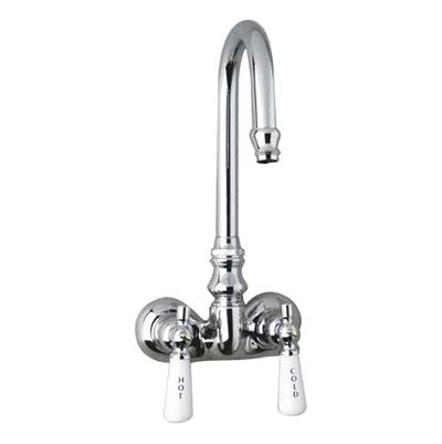 Barclay Tub Filler - Code Spout, Lever Porcelain Handles - 3.6 GPM in Polished Chrome