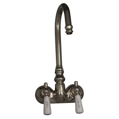 Barclay Tub Filler - Code Spout, Lever Porcelain Handles - 3.6 GPM in Polished Nickel
