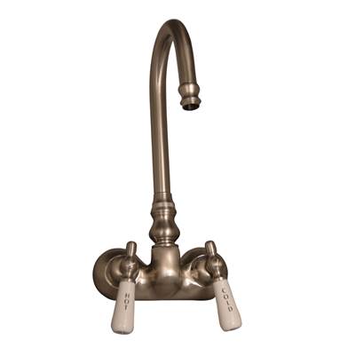 Barclay Tub Filler - Code Spout, Lever Porcelain Handles - 3.6 GPM in Satin Nickel