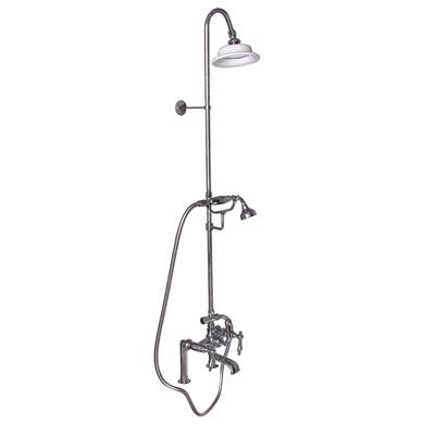 Barclay Elephant Spout, Riser, Shower Head, Hand Shower, Lever Handles in Brushed Nickel