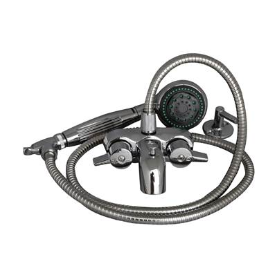 Barclay Tub Wall Mounted Faucet - 5-Function Hand Shower in Polished Chrome