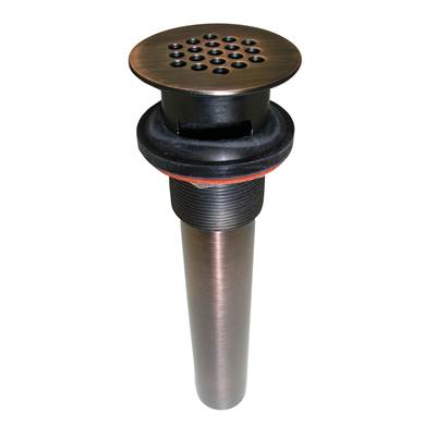 Barclay Grid Drain With Overflow in Antique Copper