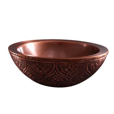 Barclay Addie Round Vessel Bathroom Sink in Antique Copper