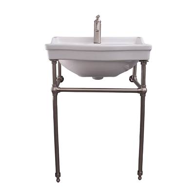 Barclay Cali 24" Lavatory Console - 1-Hole - White in Brushed Nickel